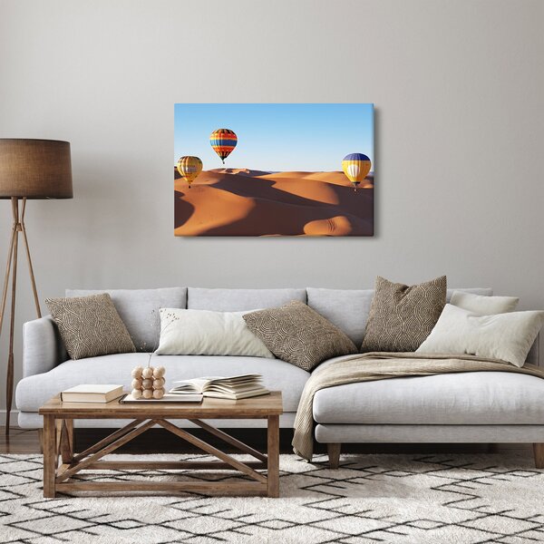 Obraz - lietajúce balóny v púšti (90x60 cm)