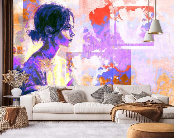 Fototapeta Portrét ženy vo fialovej farbe Materiál: Vliesová, Rozmery: 200 x 140 cm