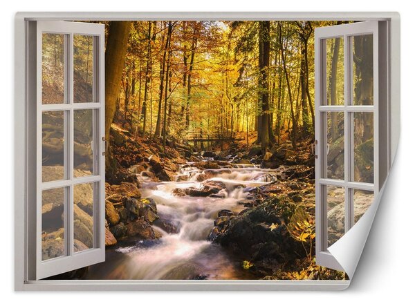 Fototapeta Okno - lesný prúd Materiál: Vliesová, Rozmery: 140 x 100 cm