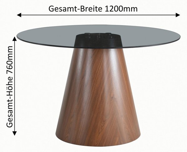 JEDÁLENSKÝ STÔL, tmavosivá, farba vlašského orecha, 120/76 cm MID.YOU - Stoly, Online Only