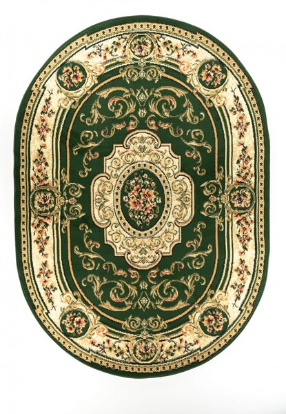 Zelený oválny koberec ATLAS PP – odolný a ľahko udržiavateľný Rozmer: 140x200 cm
