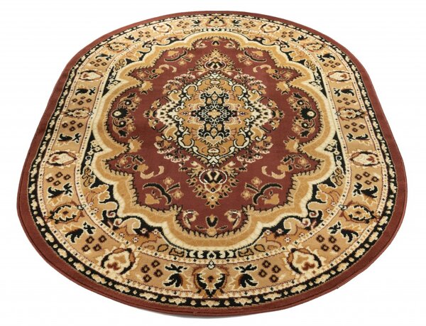 Oválny koberec Atlas PP v hnedej farbe – nízky vlas Rozmer: 180x250 cm
