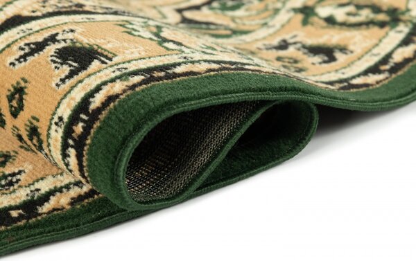 Zelený oválny koberec E951A GREEN ATLAS PP – do obývačky aj spálne Rozmer: 80x150 cm