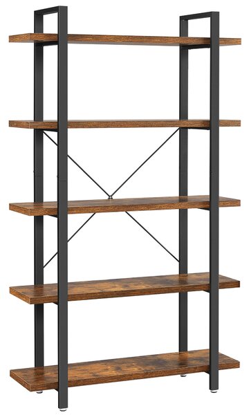 REGÁL, hnedá, čierna, uhlíková oceľ, 105/178/34 cm Boxxx - Online Only drobný nábytok, Online Only