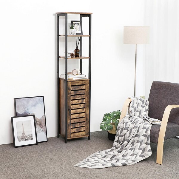 REGÁL, hnedá, čierna, uhlíková oceľ, 37/167/30 cm Boxxx - Online Only drobný nábytok, Online Only