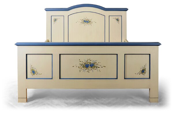 Maľovaná dvojlôžková posteľ zo série Le Florac bleu