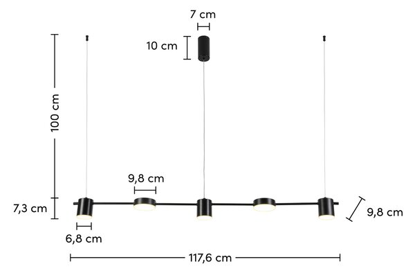 ZÁVESNÉ SVIETIDLO, 117,6/9,8/100 cm Collett's Monde - Online Only bytové doplnky, Online Only
