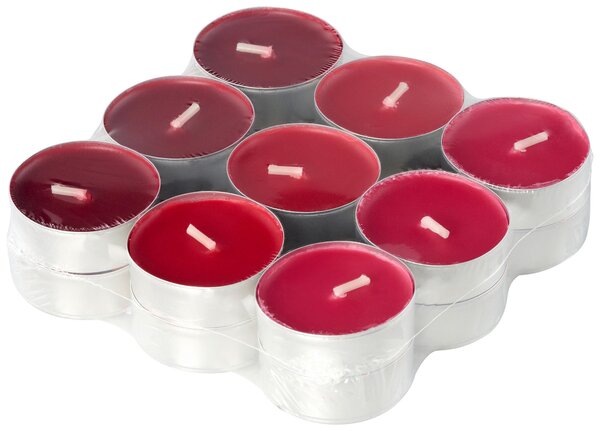 SADA ČAJOVÝCH SVIEČOK červené bobule 18 kus Ambia Home - Sviečky & svietniky