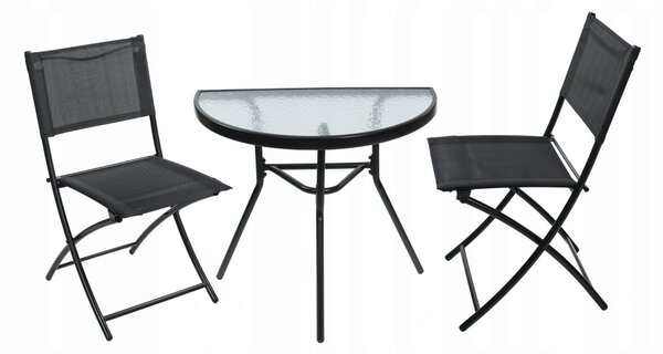 Dekorstudio Balkónový skladací set na malý balkón 2x stolička a stôl