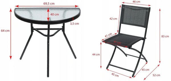 Dekorstudio Balkónový skladací set na malý balkón 2x stolička a stôl