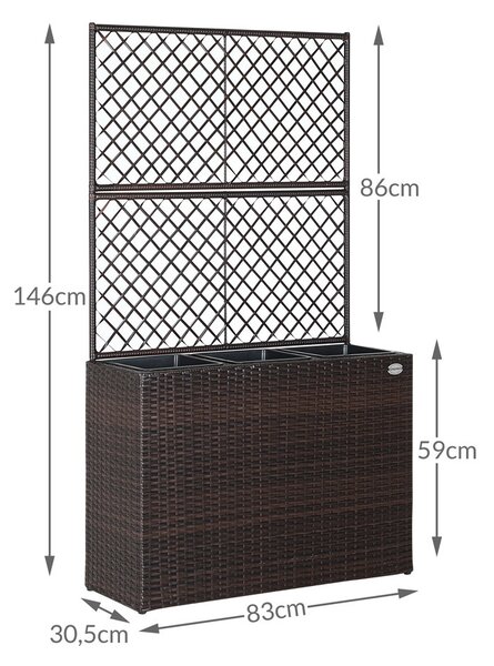 Kvetinový box s vypletom - hnedý