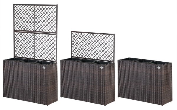 Kvetinový box s vypletom - hnedý