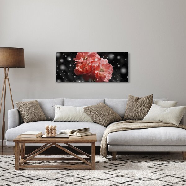 Obraz ružovej kvetiny (120x50 cm)
