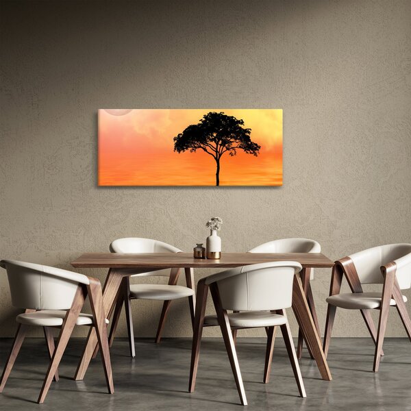 Obraz stromu pri západe slnka (120x50 cm)