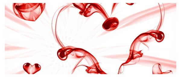 Obraz srdca z dymu (120x50 cm)