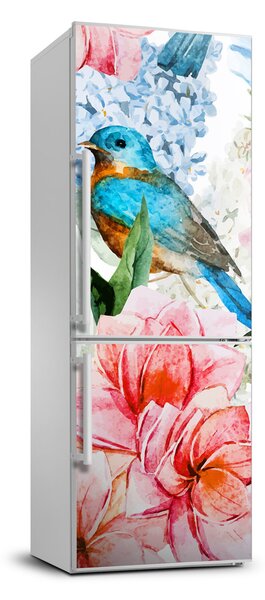 Fototapeta na chladničku Kvety a vtáky