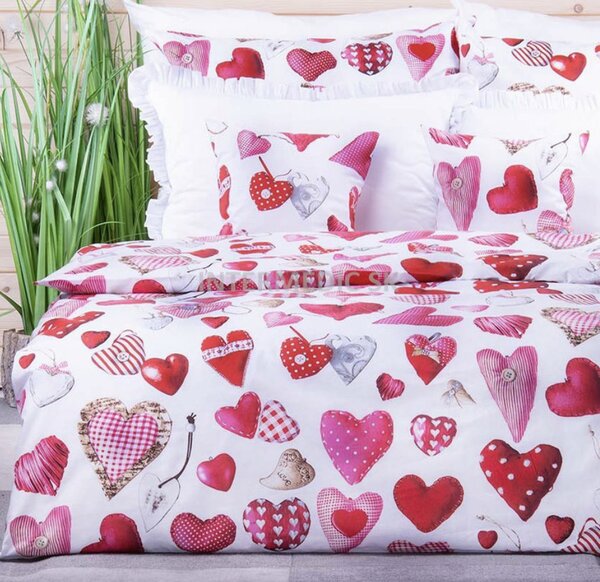 Obliečky krepové Love TiaHome - 1x Vankúš 90x70cm, 1x Paplón 140x200cm