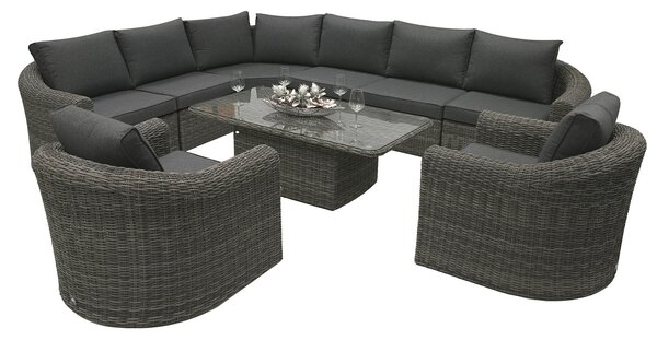 DEOKORK Ratanová modulová zostava BORNEO LUXURY pre 8 osôb (sivá)