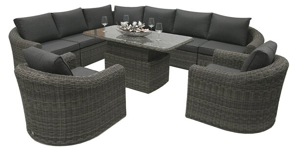 DEOKORK Ratanová modulová zostava BORNEO LUXURY pre 8 osôb (sivá)