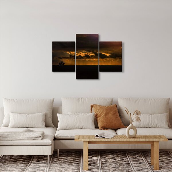 Obraz plachetnice pri západe slnka (90x60 cm)