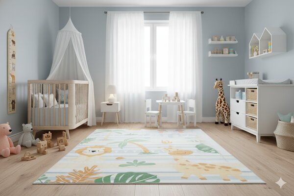 Detský koberec KIDS obdĺžnikový z polyesteru – jemný a odolný Rozmer: 80x150 cm