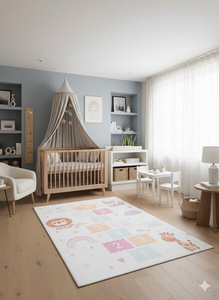 Detský koberec KIDS 2409022D-2 obdĺžnikový – polyester Rozmer: 80x150 cm