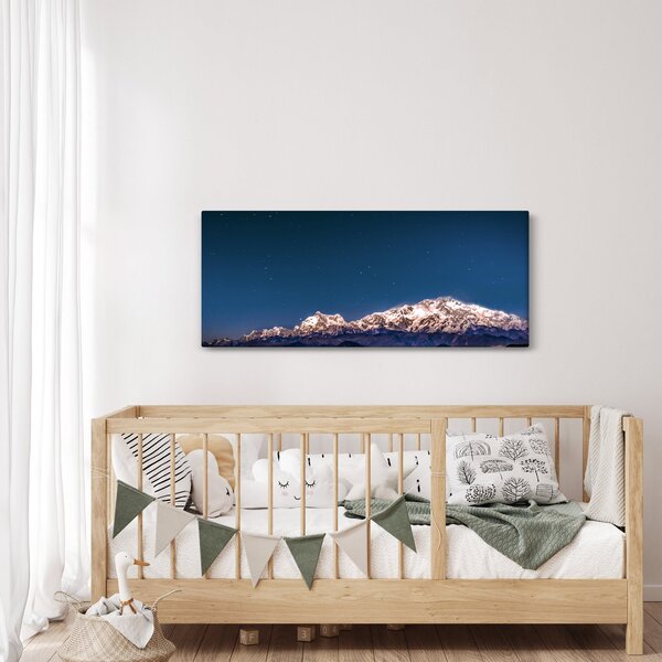 Obraz hôr a nočnej oblohy (120x50 cm)