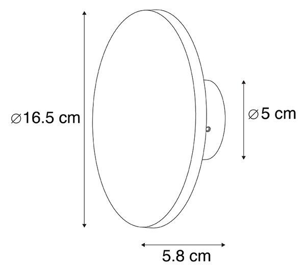 Dizajnová nástenná lampa sivá 16,5 cm vrátane LED - Skyf