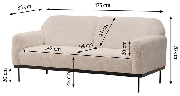 Krémová dizajnová pohovka ANDERSON