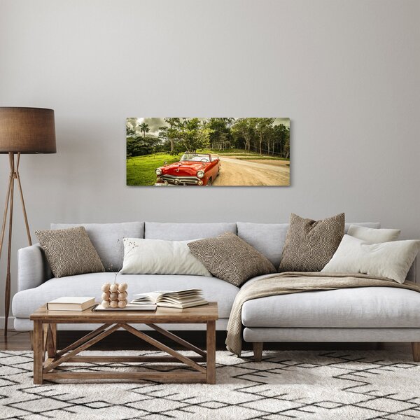 Obraz - auto veterán v prírode (120x50 cm)