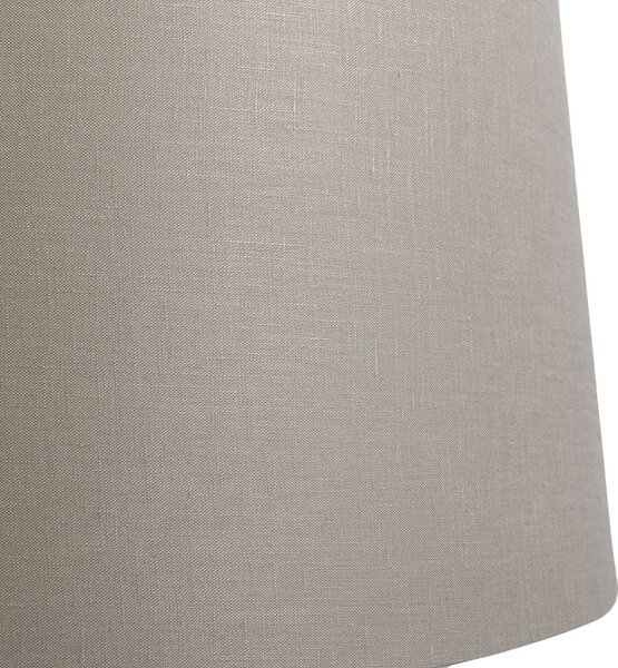 Ľanové tienidlo na lampu sivohnedé 45 cm