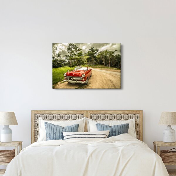 Obraz - auto veterán v prírode (90x60 cm)