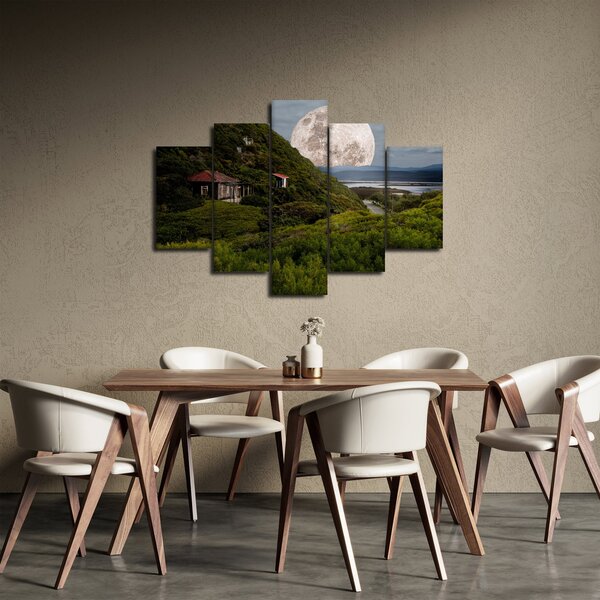 Obraz krajiny s mesiacom (150x105 cm)
