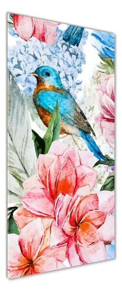 Foto obraz fotografie na skle Kvety a vtáky