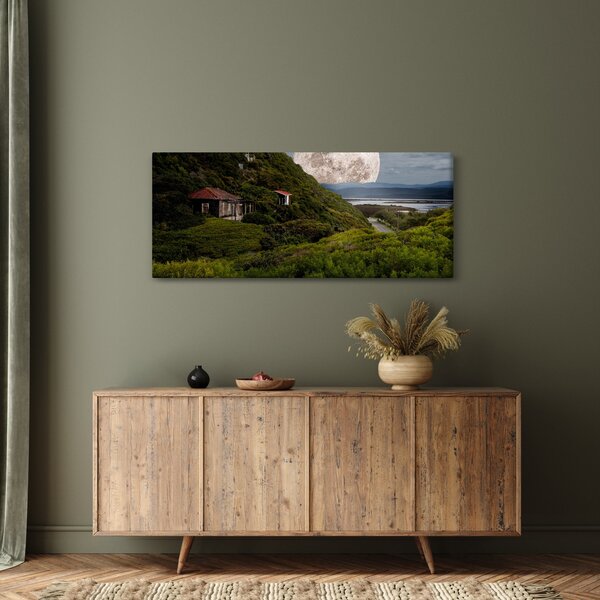 Obraz krajiny s mesiacom (120x50 cm)