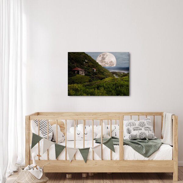 Obraz krajiny s mesiacom (70x50 cm)