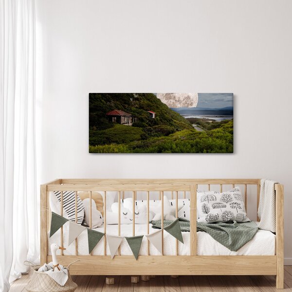 Obraz krajiny s mesiacom (120x50 cm)