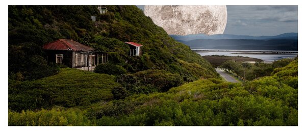Obraz krajiny s mesiacom (120x50 cm)