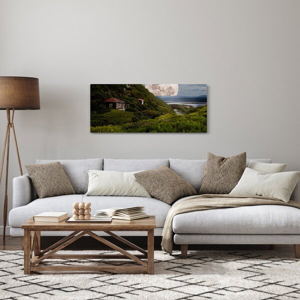 Obraz krajiny s mesiacom (120x50 cm)