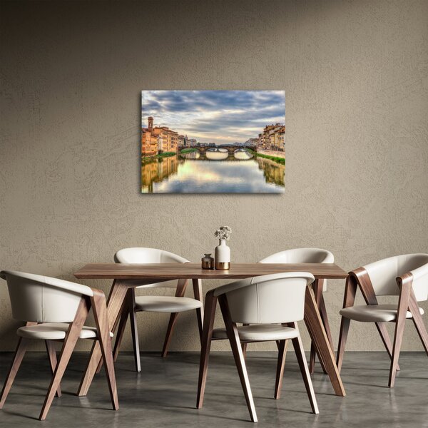 Obraz mesta s riekou (70x50 cm)