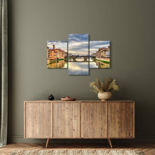 Obraz mesta s riekou (90x60 cm)