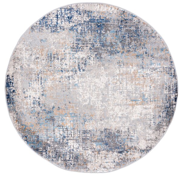 TA Koberec G512B WHITE/D_BLUE PORTLAND KOLO Biely Okrúhly Rozmer: 100x100 cm