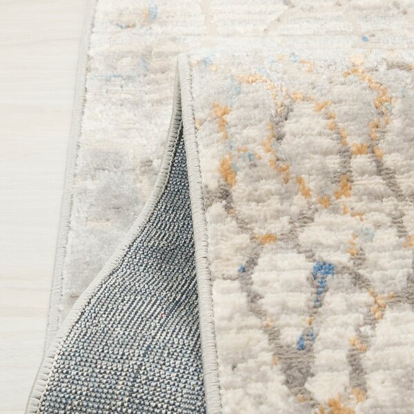 TA Koberec G513B WHITE/D_BLUE PORTLAND HIL Biely Obdĺžnikový Rozmer: 80x150 cm
