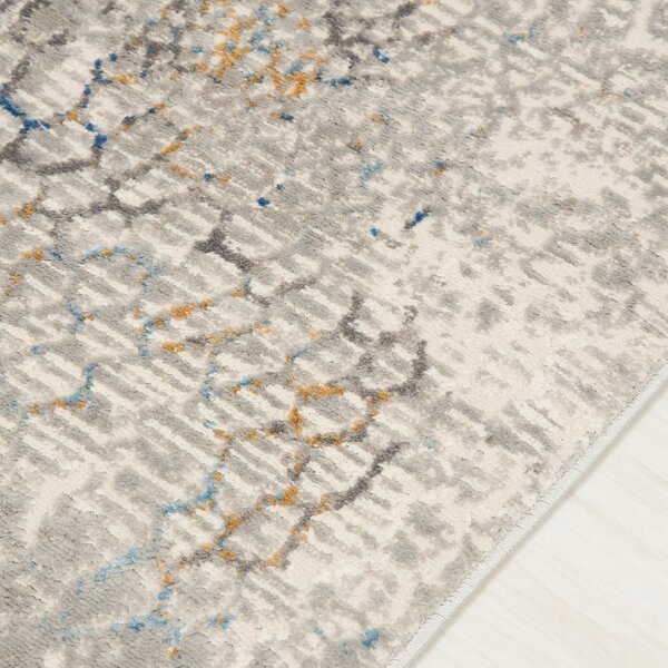 TA Koberec G513B WHITE/D_BLUE PORTLAND HIL Biely Obdĺžnikový Rozmer: 80x150 cm