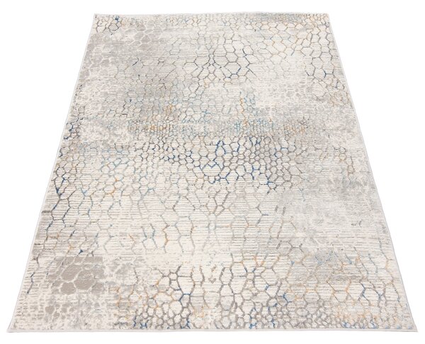 TA Koberec G513B WHITE/D_BLUE PORTLAND HIL Biely Obdĺžnikový Rozmer: 80x150 cm