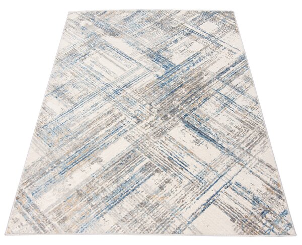 TA Koberec G505B WHITE/D_BLUE PORTLAND HIL Biely Obdĺžnikový Rozmer: 80x150 cm