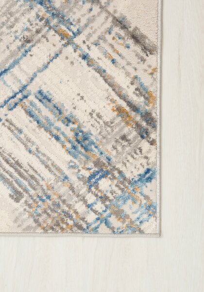 TA Koberec G505B WHITE/D_BLUE PORTLAND HIL Biely Obdĺžnikový Rozmer: 80x150 cm