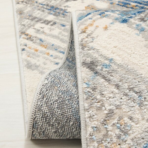 TA Koberec G505B WHITE/D_BLUE PORTLAND HIL Biely Obdĺžnikový Rozmer: 80x150 cm