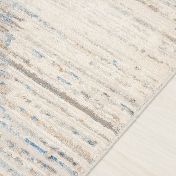 TA Koberec G501B WHITE/D_BLUE PORTLAND HIL Biely Obdĺžnikový Rozmer: 80x150 cm