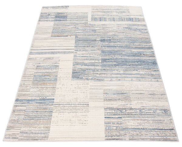 TA Koberec G498B WHITE/D_BLUE PORTLAND HIL Biely Obdĺžnikový Rozmer: 80x150 cm